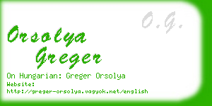 orsolya greger business card